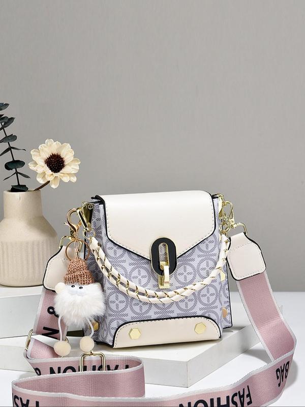 Women's Fashionable Faux Pearl Decorated Crossbody Bag, Rhinestone Decorated Chain Strap Decor Shoulder Bag, Casual Trendy Versatile High-quality Daily Commuting Bag