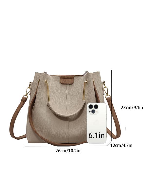 Women's Fashionable Solid Color Shoulder Bag, Casual Versatile Commuter Shoulder Bag, Trendy All-match Crossbody Bag for Daily Use