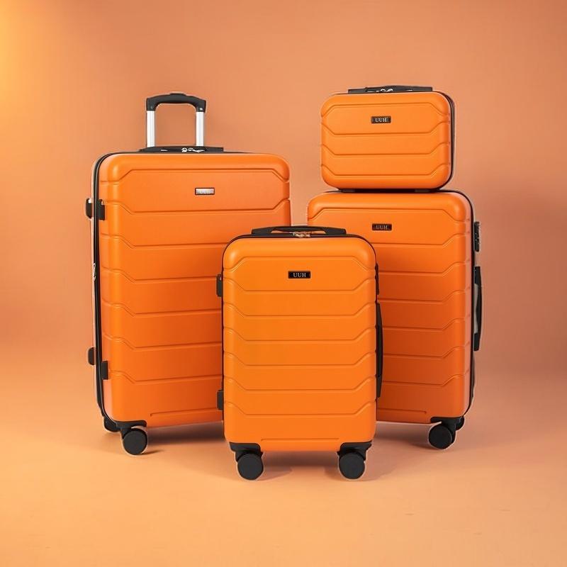 Classic 4 Piece Piece Luggage Set PC + ABS , Hardside Suitcase with Durable Spinner Wheels, TSA Lock