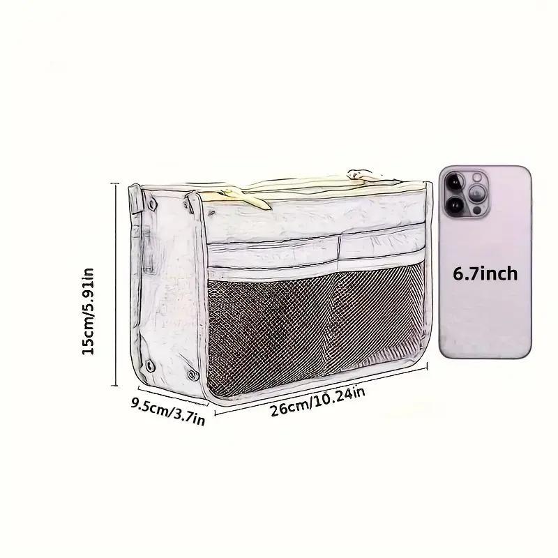 Portable Multi-pocket Storage Bag, 1 Count Durable Polyester Handheld Travel Bag, Multifunctional Organizer for Home & Travel, Storage Organizer