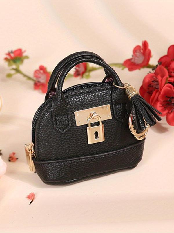 Women's Fashionable Solid Color Mini Zipper Handbag, Casual PU Leather Coin Purse, Versatile Bag Accessories for Daily Life