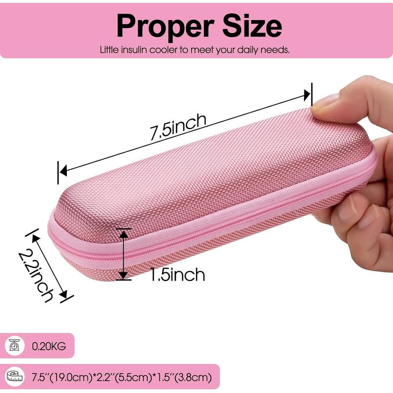 Insulin Cooler Travel Case, Portable Insulin Travail Case, Insulin Cooling Case Insulated Organizer for Insulin Pens (Pink)