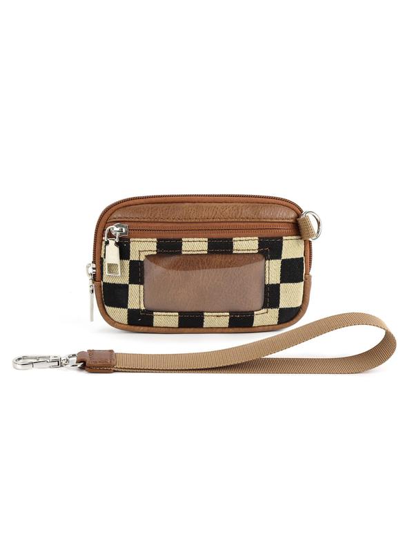 Fashionable Plaid Pattern Zipper Wristlet, 2024 New Style Casual Versatile Clutch Bag for Women, Trendy All-match & Exquisite Bag for Daily Travel Work Commute