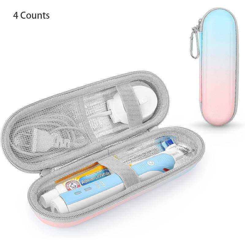 Travel Case for Electric Toothbrush, 4 Counts Portable Hard Protective Storage Bag for Accessories, Travel Carrying Case Container for Camping, Hiking