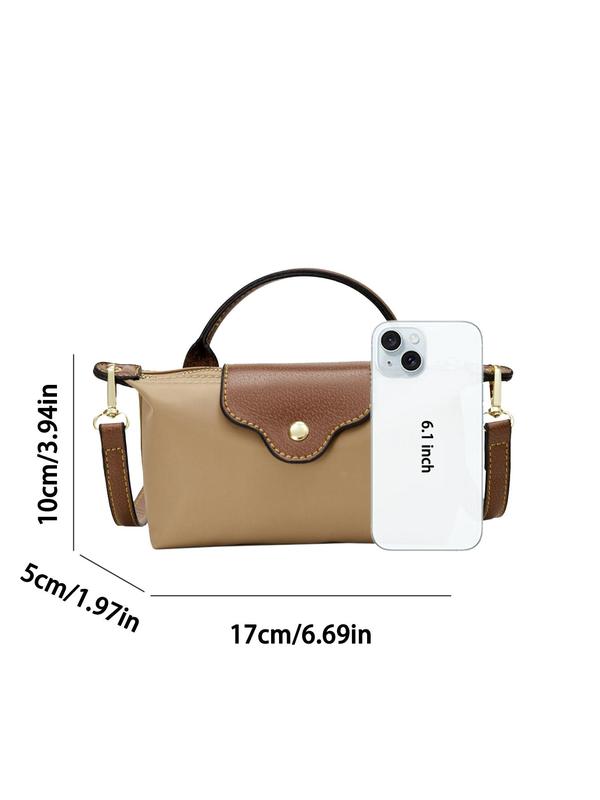 Women's Fashionable Plain Color Handbag, Casual Versatile Zipper Design Crossbody Bag with Detachable Adjustable Strap, Trendy All-match Commuter Bag for Daily Used