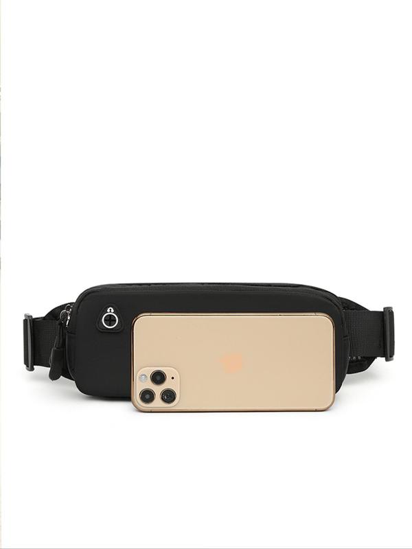 Women's  Minimalist Solid Color Lightweight Fanny Pack, Casual Sporty Fanny Pack, Fashionable Waterproof Zipper Bum Bag for Running, Gym, Workout, Casual Sporty Phone Bag
