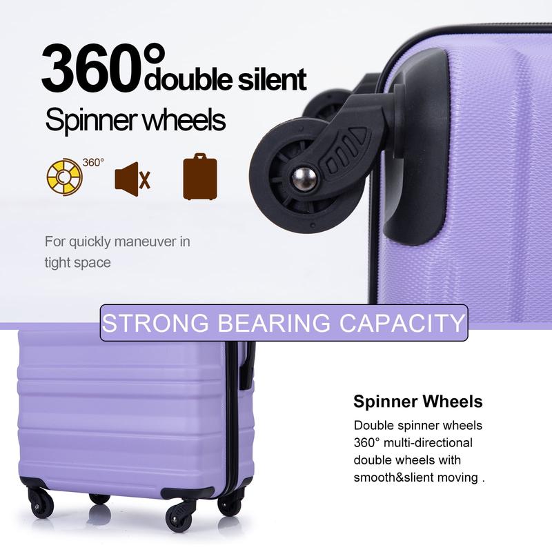 Hardside Luggage Set-Set (21 25 29) Lightweight Suitcase 4-Wheeled Suitcase Set(Purple)