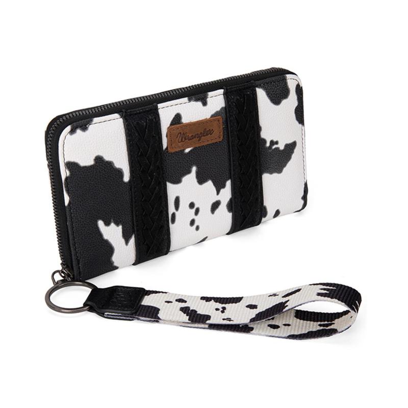 Wrangler Women's Cow Print Wallet - Wg133-W006 Bk