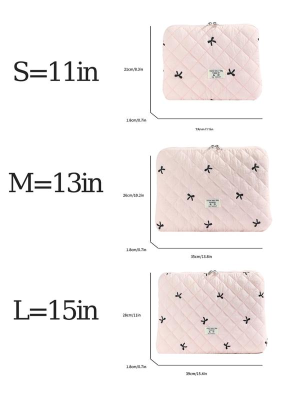 Quilted Embroidery Laptop Bag, Portable Lightweight Shockproof Laptop Case, Laptop Inner Bag for iPad HUAWEI MacBook