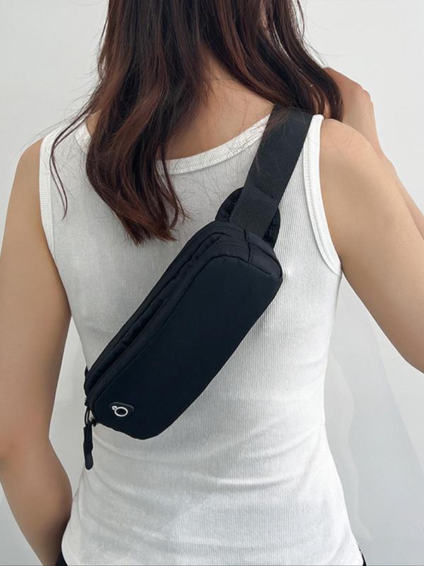 Women's  Minimalist Solid Color Lightweight Fanny Pack, Casual Sporty Fanny Pack, Fashionable Waterproof Zipper Bum Bag for Running, Gym, Workout, Casual Sporty Phone Bag
