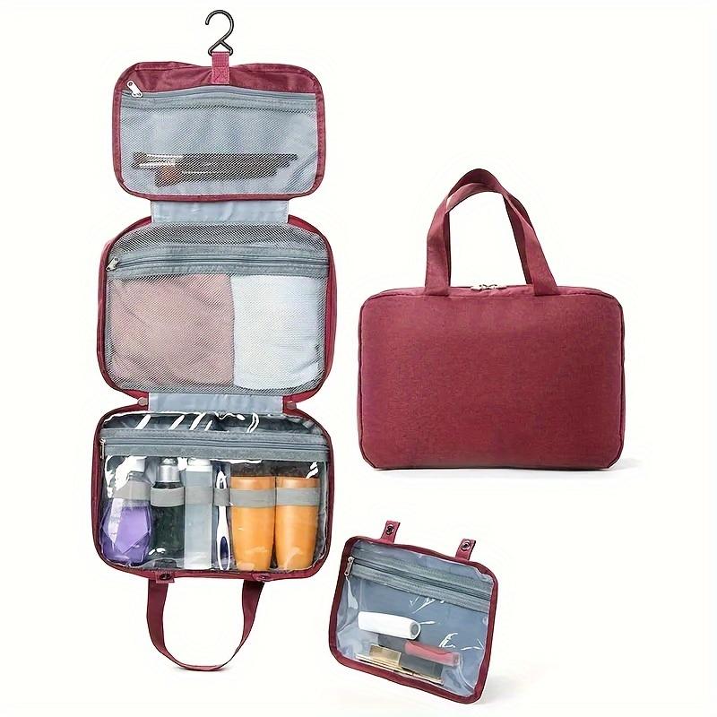 Spacious Travel Toiletry Bag - Large Capacity Folding Cosmetic Organizer with Dry and Wet Separation, Multi-Functional Storage for Makeup and Toiletries, Featuring Hanging Hook and Easy-Carry Design for Effortless Travel