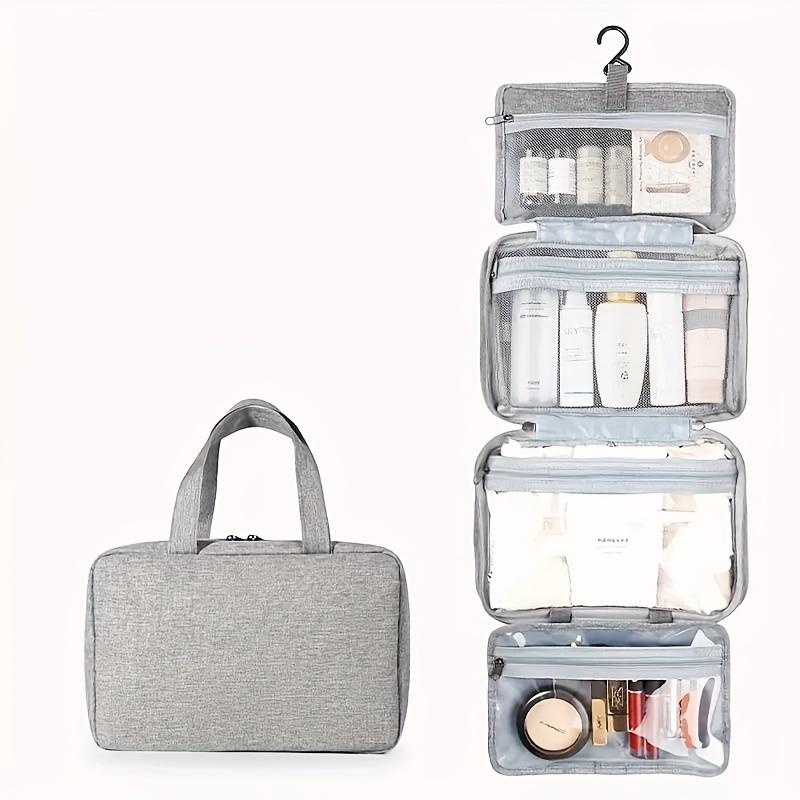 Spacious Travel Toiletry Bag - Large Capacity Folding Cosmetic Organizer with Dry and Wet Separation, Multi-Functional Storage for Makeup and Toiletries, Featuring Hanging Hook and Easy-Carry Design for Effortless Travel