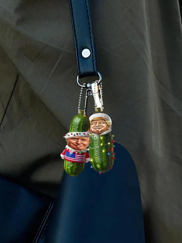 Cucumber Shaped Bag Charm, Creative Christmas Themed Bag Pendant, Bag Decoration for Home, Office, Backpack