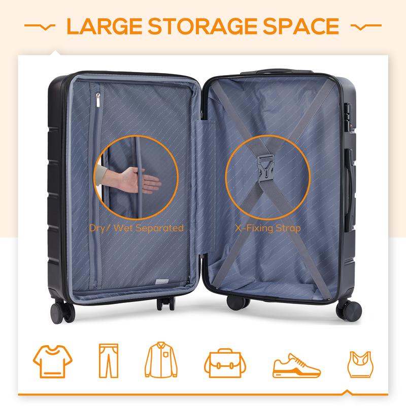 Carry-On Luggage, Hard Shell Rolling Suitcase for Travel Expandable Lightweight with Spinner Wheels TSA Lock