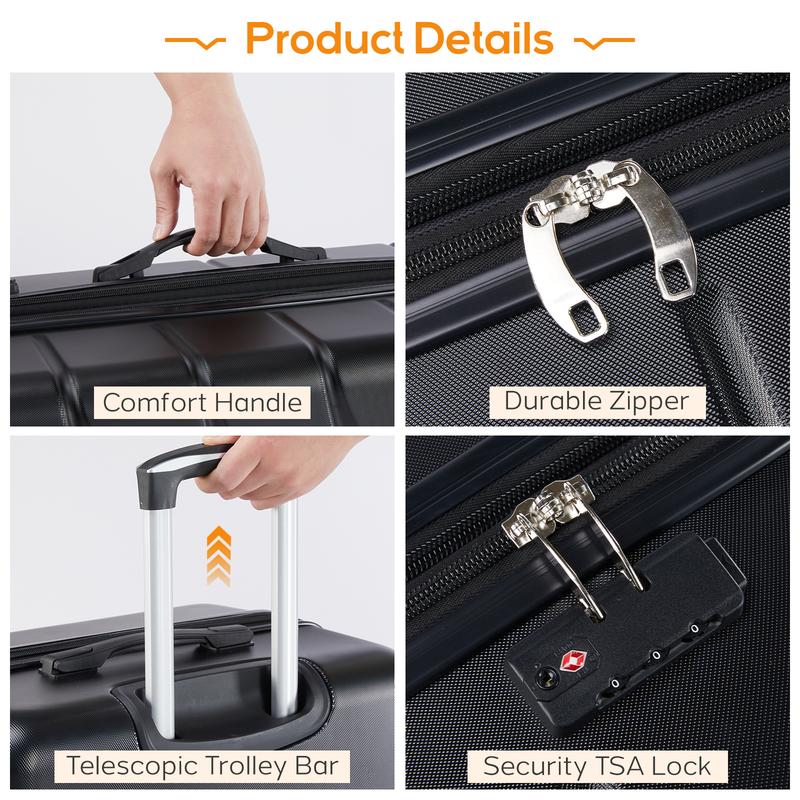 Carry-On Luggage, Hard Shell Rolling Suitcase for Travel Expandable Lightweight with Spinner Wheels TSA Lock