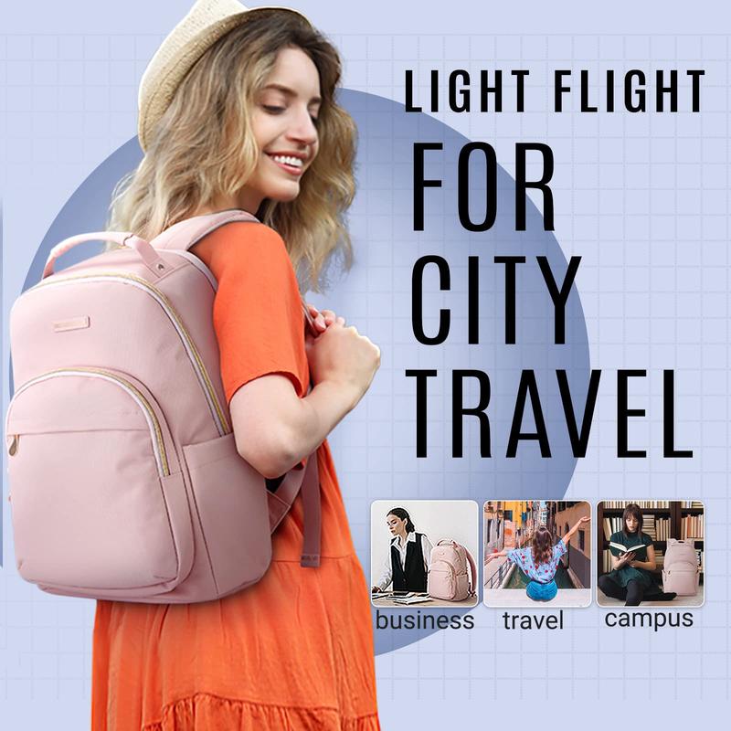 LIGHT FLIGHT Laptop Backpack, Travel Backpack for Women,Stylish Laptop Bag 15.6 Inch,Work Computer Bag with Charger Slot, bag for Work College Business Trip,