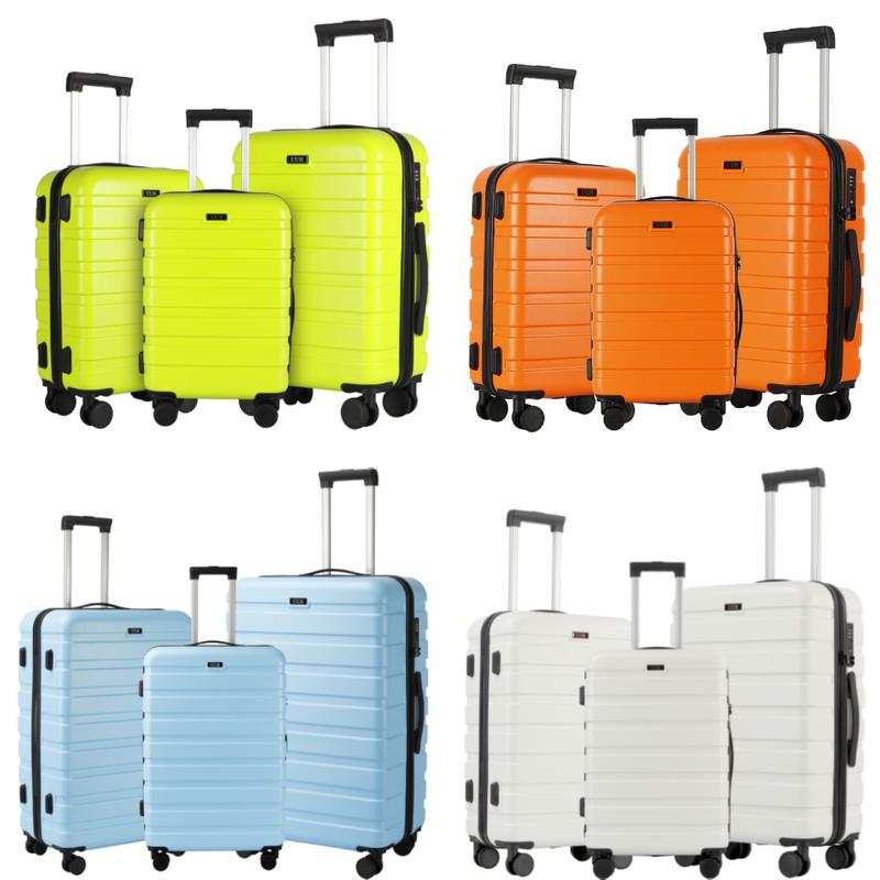 3pcs 4pcs Luggage Set with TSA Lock and Spinner Wheels - Durable ABS Hard Shell for Family Travel Essentials