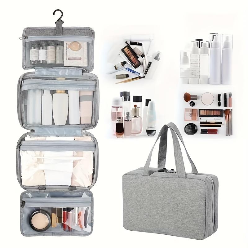 Spacious Travel Toiletry Bag - Large Capacity Folding Cosmetic Organizer with Dry and Wet Separation, Multi-Functional Storage for Makeup and Toiletries, Featuring Hanging Hook and Easy-Carry Design for Effortless Travel