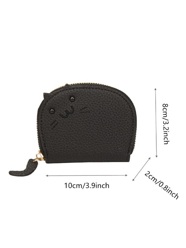 Women's Cute Cat Design Zipper Wallet, 2024 New Style Casual Trendy Versatile Wallet for Gift, Fashionable Money Saving Wallet for Daily Use