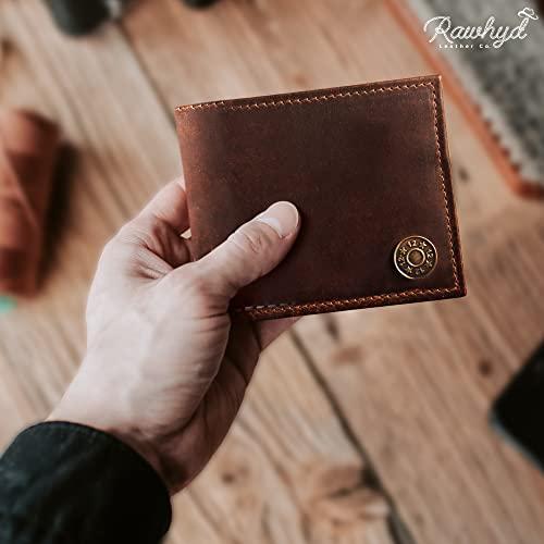 Shotgun Shell Hunting Wallet - Full-Grain Leather Wallets for Men - RFID Blocking Wallet – Western Wallets for Men w  7 Card Slots – Slim & Durable Mens Western Wallet - Great Hunting Gifts for Men