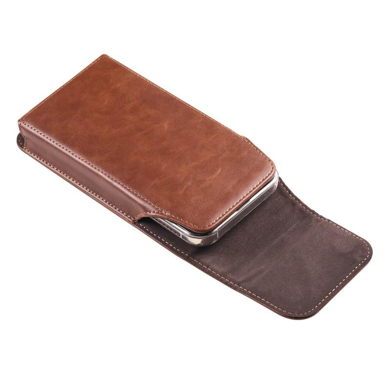 Luxury Cow Leather Belt Clip Phone Case Men Travel Waist Bag For iPhone 15 14 13 12 11 Pro Max X XS 7 8 Plus Holster Pouch Cover