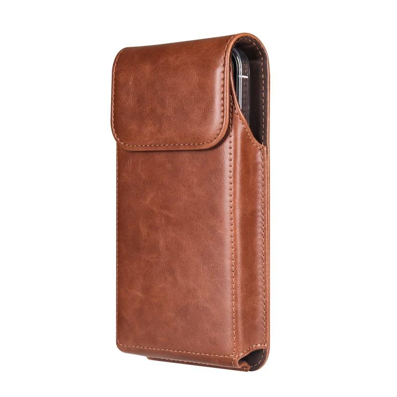 Luxury Cow Leather Belt Clip Phone Case Men Travel Waist Bag For iPhone 15 14 13 12 11 Pro Max X XS 7 8 Plus Holster Pouch Cover