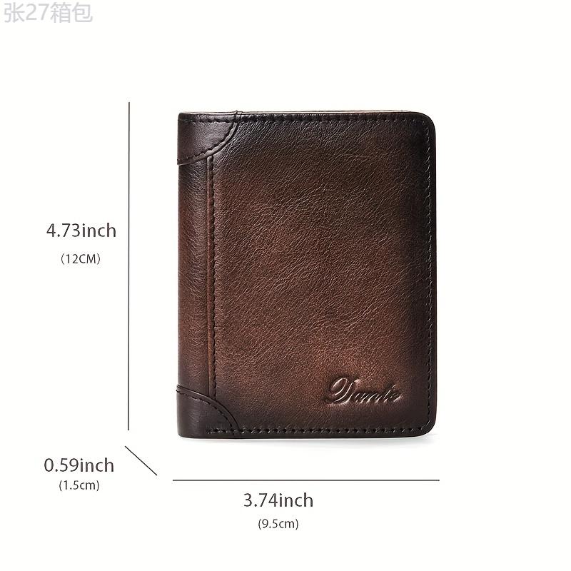 Genuine Leather RFID Blocking Wallets For Men Vintage Thin Short Multifunctional ID Credit Card Holder Money Bag Gifts For Men