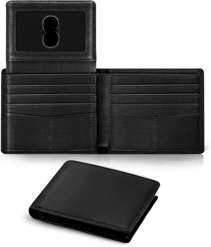 Wallet for Men, Premium Classic Mens Wallet Minimalist Slim Bifold Wallet, RFID Blocking Wallet with 10 Credit Card, 2 ID Window and 2 Cash Slots, Leather Compact Wallet, Front Pocket Card Holder