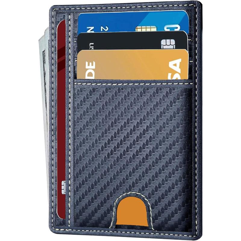 Slim Wallet, Skinny Minimal Thin Front Pocket Wallet Card Holder For Men 7Cards 3.15