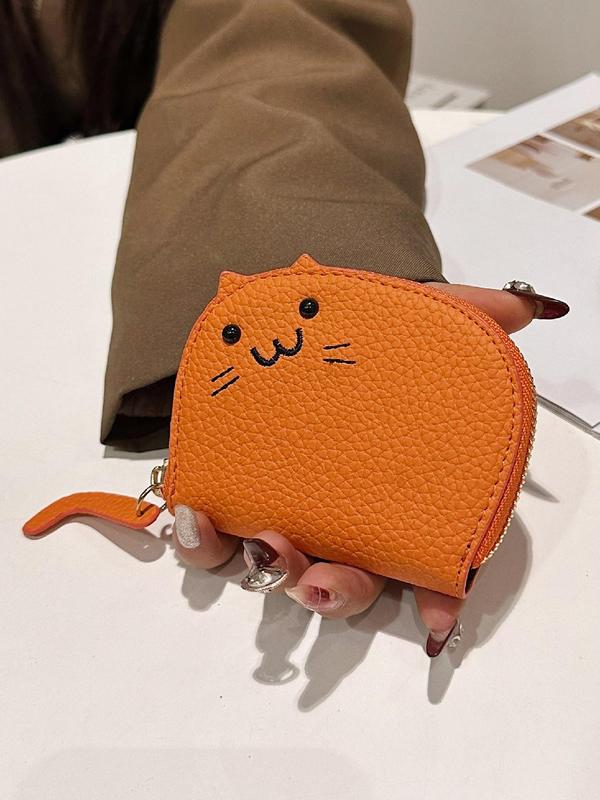 Women's Cute Cat Design Zipper Wallet, 2024 New Style Casual Trendy Versatile Wallet for Gift, Fashionable Money Saving Wallet for Daily Use