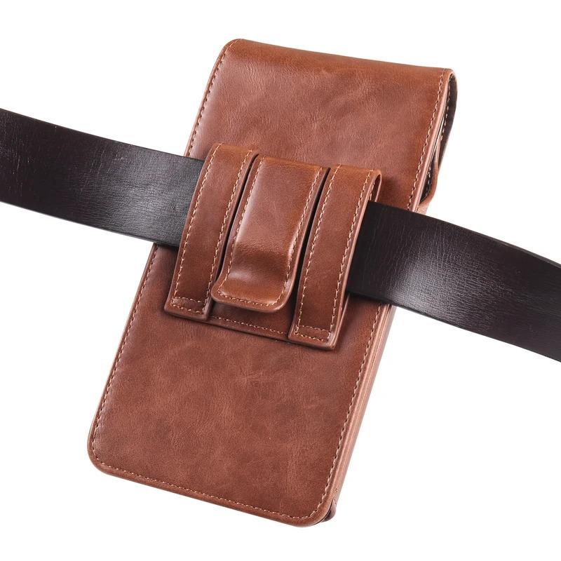 Luxury Cow Leather Belt Clip Phone Case Men Travel Waist Bag For iPhone 15 14 13 12 11 Pro Max X XS 7 8 Plus Holster Pouch Cover