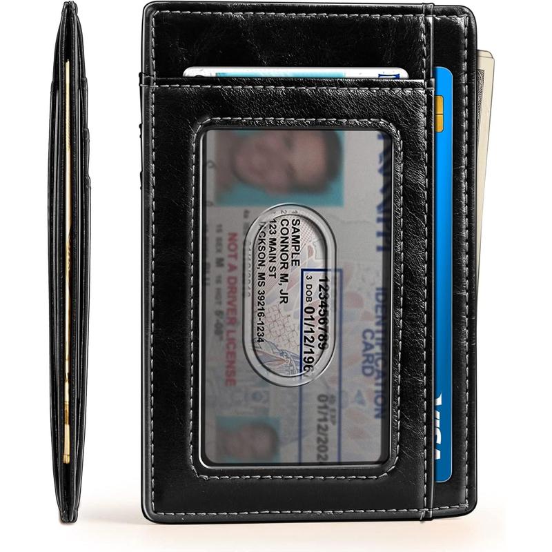 Slim Wallet, Skinny Minimal Thin Front Pocket Wallet Card Holder For Men 7Cards 3.15