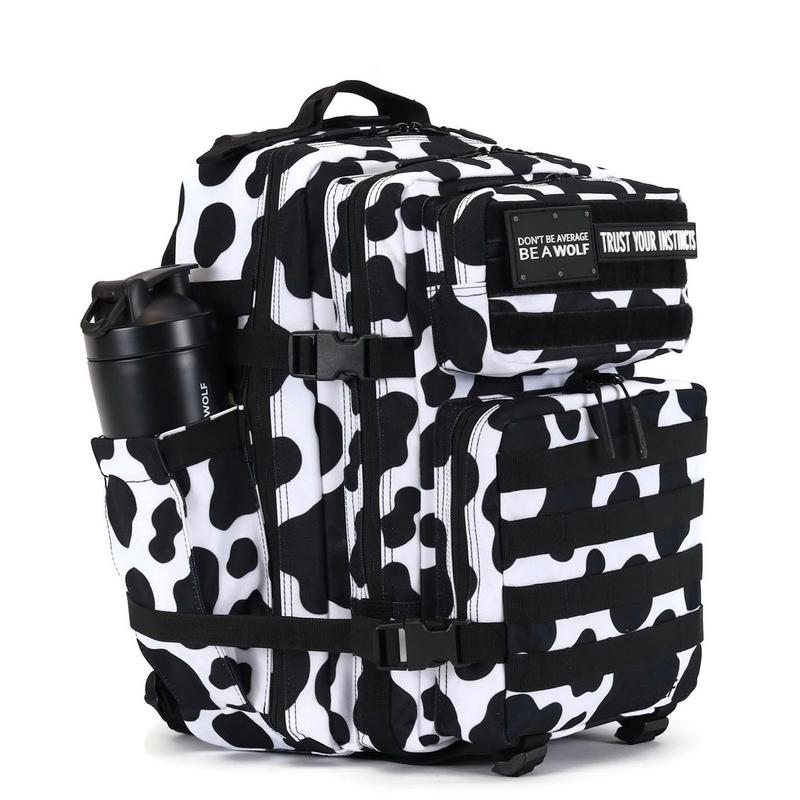 35L Backpack Black White Cow