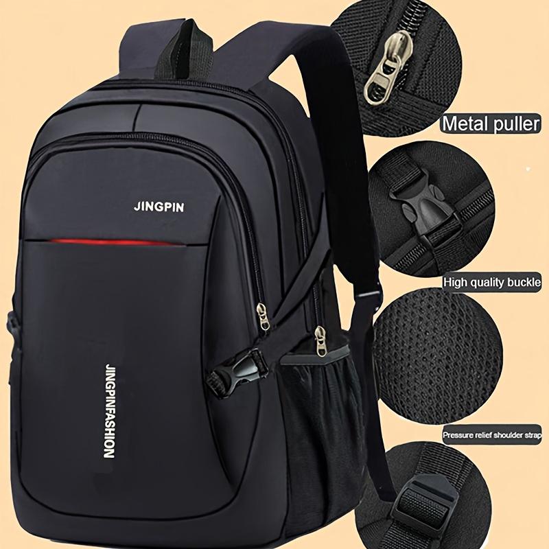 Fast shipping，Men's Casual Nylon Backpack - Adult men over 15 years old - Black, Casual, Lightweight, Nylon, Tassel - Suitable for Daily Commute, Travel, School