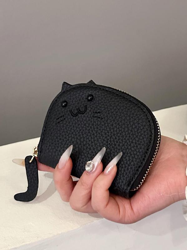 Women's Cute Cat Design Zipper Wallet, 2024 New Style Casual Trendy Versatile Wallet for Gift, Fashionable Money Saving Wallet for Daily Use