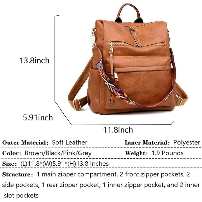 Women's Fashion Backpack Purse Leather Design Convertible Shoulder Bag Travel bag Satchel Handbags