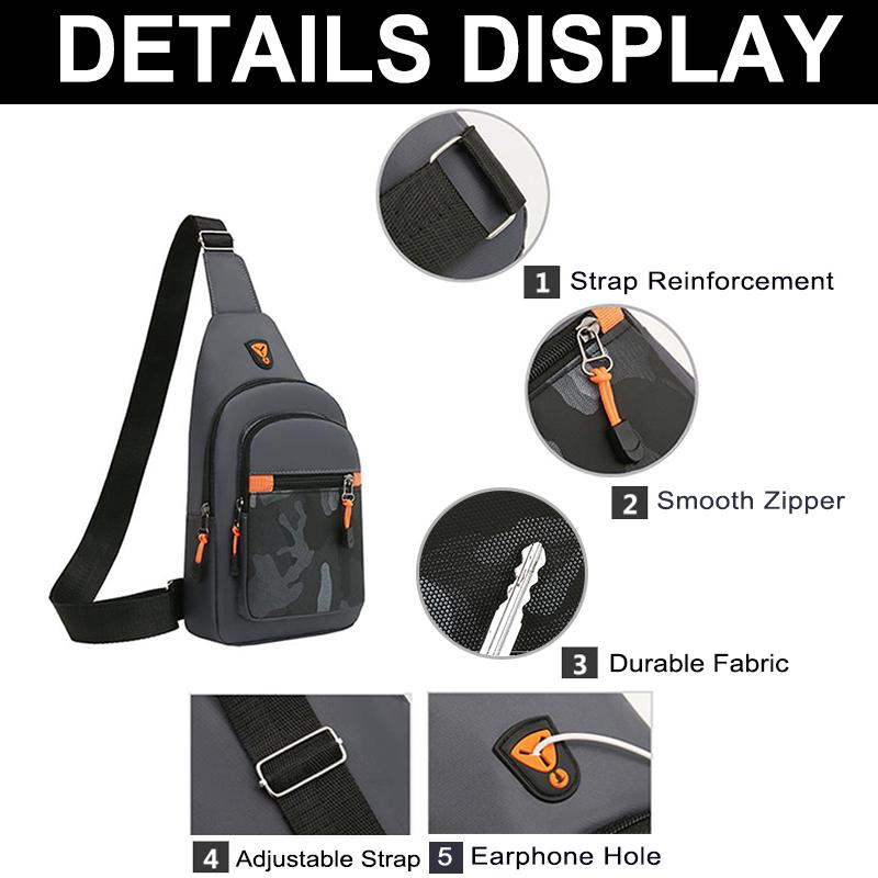 Crossbody New Sling Shoulder Bag for Men Women, Chest Bag Daypack Crossbody for Travel Sport Running Hiking