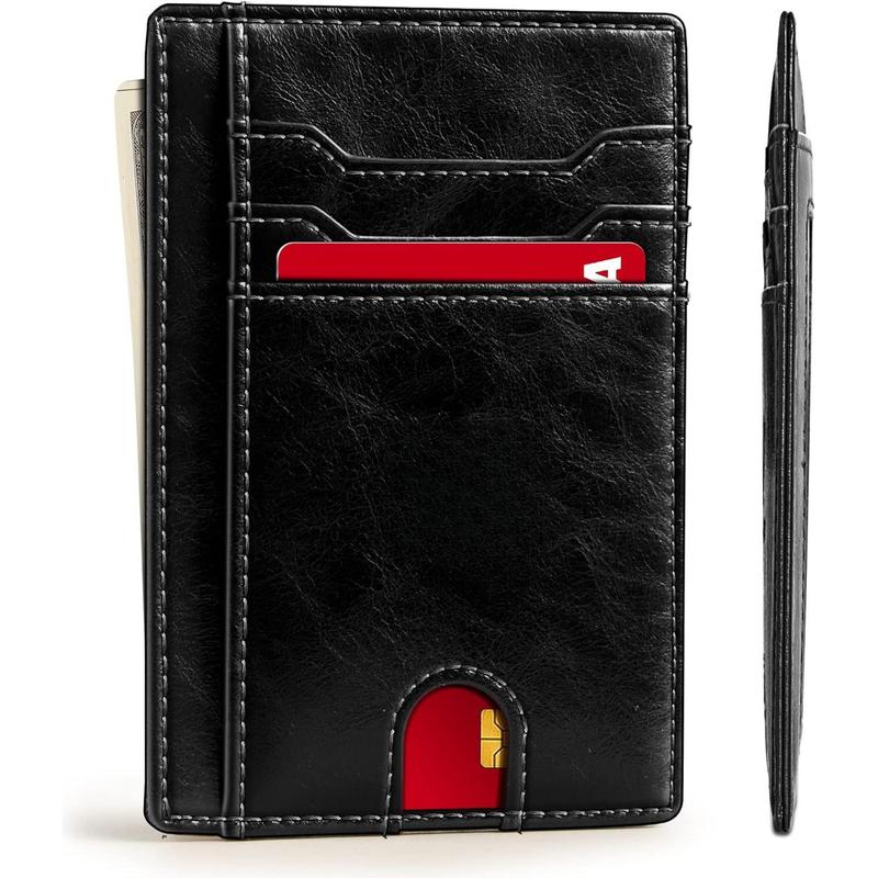 Slim Wallet, Skinny Minimal Thin Front Pocket Wallet Card Holder For Men 7Cards 3.15