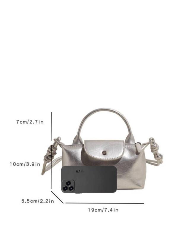 Women's Fashionable Solid Color Knot Design Crossbody Bag, Casual PU Leather Shoulder Bag for Daily Used, Trendy Versatile High-quality Daily Commuting Bag