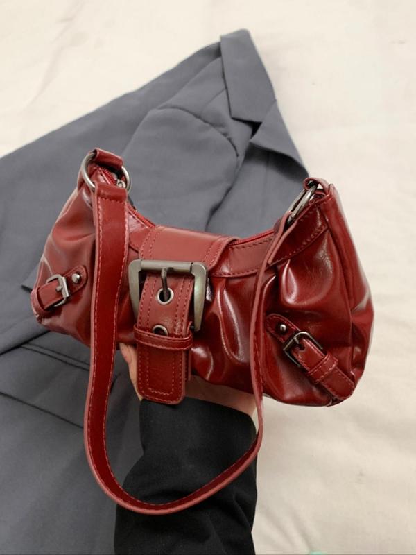 Women's Elegant Belted Design Shoulder Bag, Trendy Retro Crossbody Bag, Chic All-match Shoulder Bag for Daily & Work Use