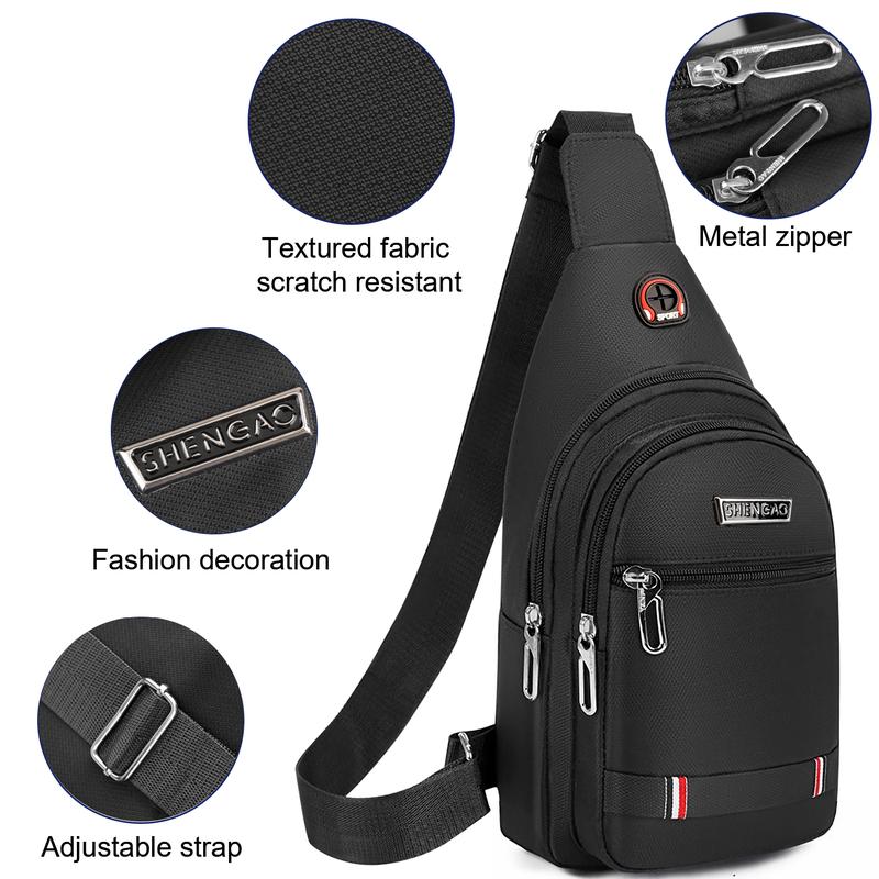 Mens Crossbody Sling Bag Chest Shoulder Fanny Pack Backpack Sport Travel, Canvas Shoulder Bag