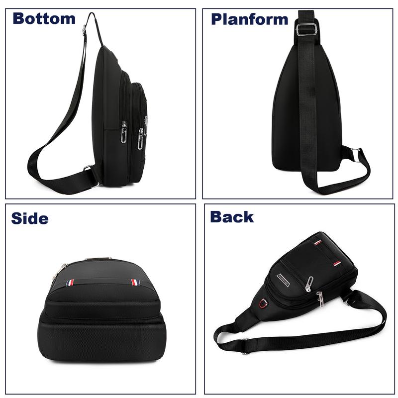 Mens Crossbody Sling Bag Chest Shoulder Fanny Pack Backpack Sport Travel, Canvas Shoulder Bag