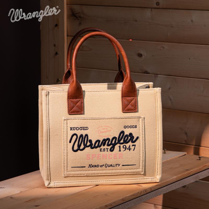 Wrangler 2PCS Bag Set-MediumCanvas Tote Bag & Wristlet Wallet