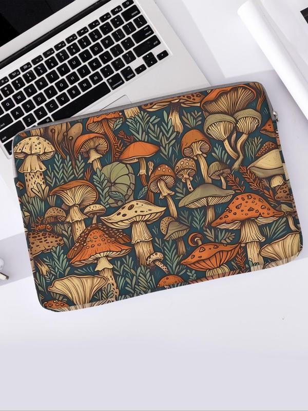 Mushroom Pattern Laptop Bag, Soft Laptop Cover, Laptop Zipper Storage Bag, Suitable for Laptop, Tablet Cover, Laptop Accessories