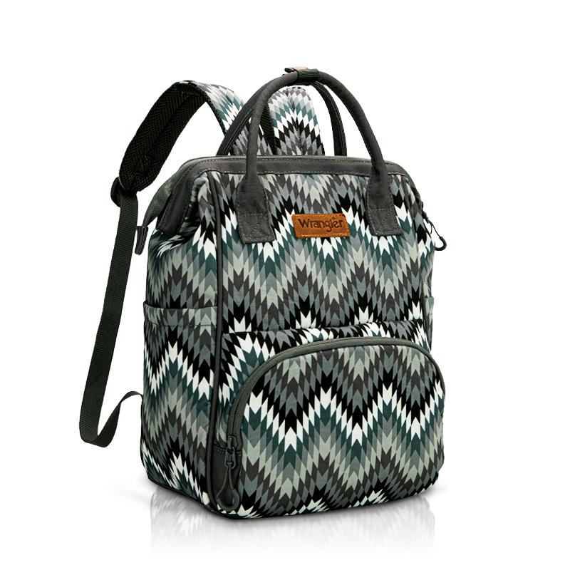 Wrangler [MegaLive] Southwestern Pattern Print Backpack for Travel, Class, Everyday Use with Padded Laptop Notebook Sleeve