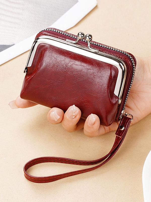 Women's Solid Color Zipper Short Wallet, Casual Multi-functional Coin Purse, Multifunctional Card Holder for Women & Girls for Daily Use