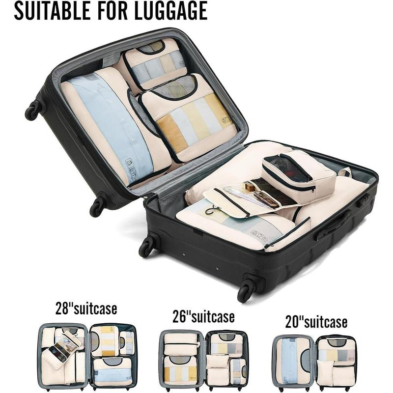 8 Set Packing Cubes for Suitcases, Luggage Organizer Bags Set for Carry on, Travel Gifts for Mom, Travel for Women, Travel Accessories in 4 Sizes(Extra Large, Large, Medium, Small)