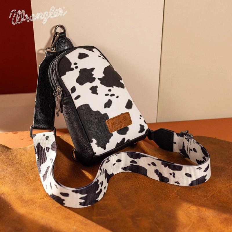 Wrangler Cow Print Sling Bag