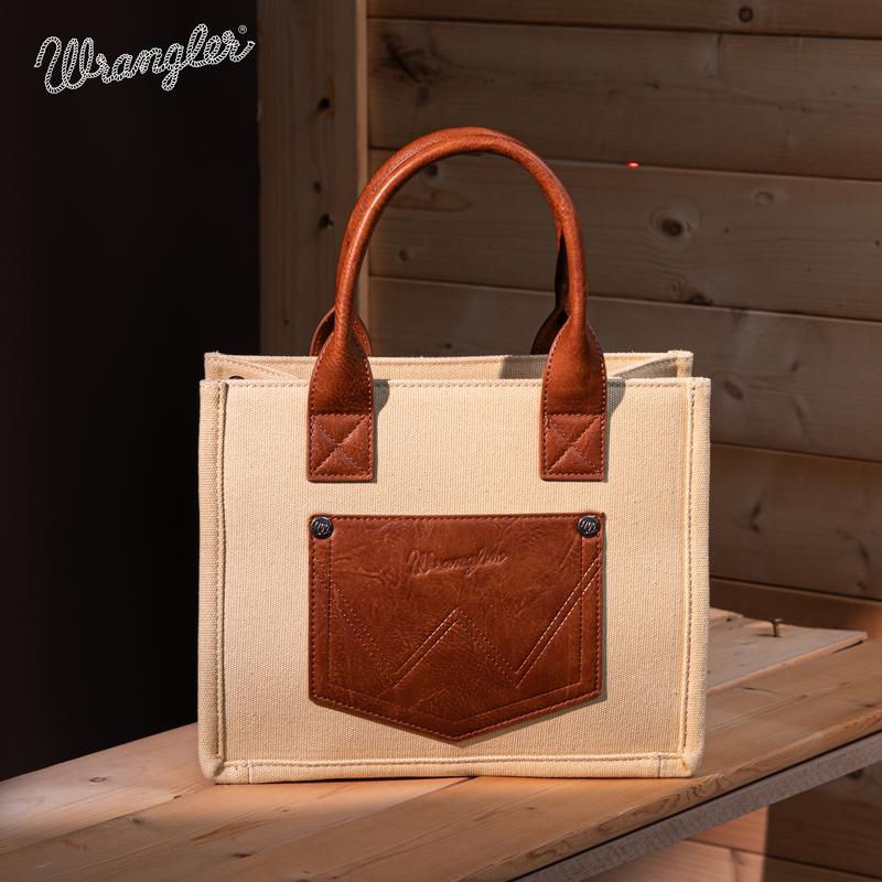 Wrangler 2PCS Bag Set-MediumCanvas Tote Bag & Wristlet Wallet