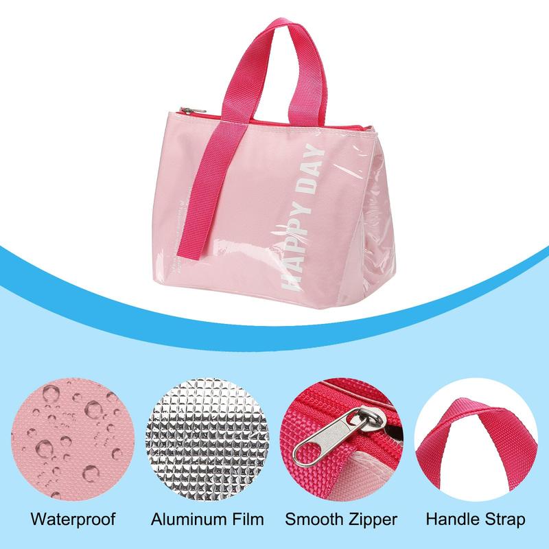 Bento Bag Large Capacity Smooth Zipper Waterproof Lunch Bag Insulated Keep Freshing Portable Thermal Lunch Box Bag For Travel